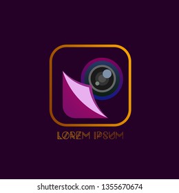 camera logo icon, sign or symbol for photography community or organization