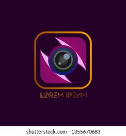 camera logo icon, sign or symbol for photography community or organization