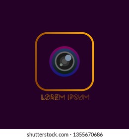 camera logo icon, sign or symbol for photography community or organization