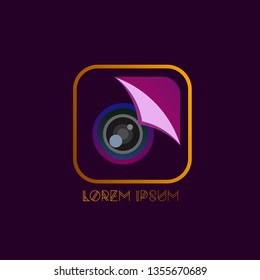 camera logo icon, sign or symbol for photography community or organization