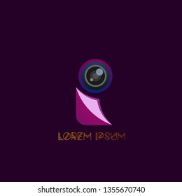 camera logo icon, sign or symbol for photography community or organization