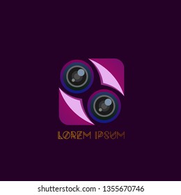 camera logo icon, sign or symbol for photography community or organization
