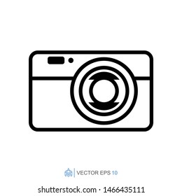 camera logo icon template, camera lens vector element