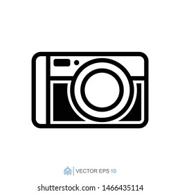 camera logo icon template, camera lens vector element