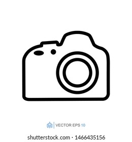 camera logo icon template, camera lens vector element