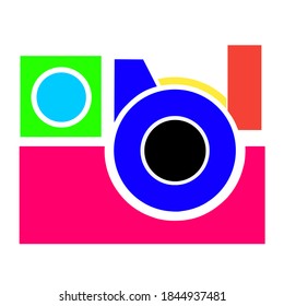 Camera Logo icon in a vector shape with a number of colors