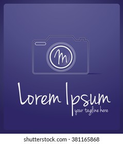 Camera Logo with letter M