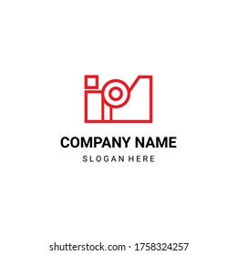 Camera logo with letters i and p, logo vector, camera logo