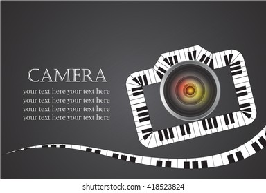 camera logo made from piano