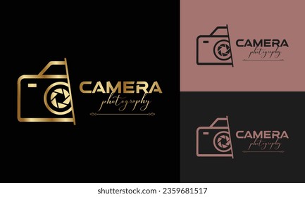 camera logo, modern photography signature logo icon vector