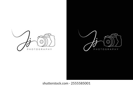 camera logo, modern photography signature logo icon vector