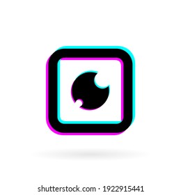 camera logo with modern shadow concept
