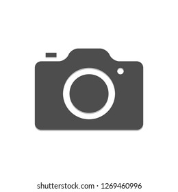 Camera logo on a white background