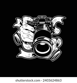 CAMERA LOGO FOR PHOTOGRAPER STUDIO VECTOR