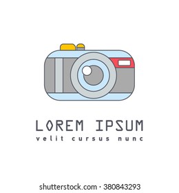 Camera logo. Photography logo. Vector flat illustration of colorful camera 