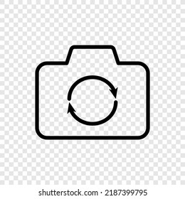 Camera logo simple icon vector. Flat design. Transparent grid.ai