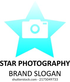 Camera Logo In Star - Business Icon - Vector Illustration