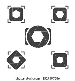  Camera logo. Camera symbol illustration.  Photography logo design. Set of lens icon.