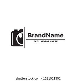 Camera logo template. Camera logo icon on white background. Trendy design logo camera.