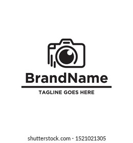 Camera logo template. Camera logo icon on white background. Trendy design logo camera.