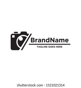 Camera logo template. Camera logo icon on white background. Trendy design logo camera.