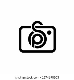 Camera logo that formed letter P and letter S