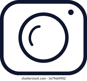 Camera logo in in trendy line style. Outlaine flat icon. Camera symbol for your web site design, logo, app, UI. Vector.
