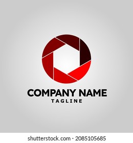Camera logo with a unique mix of colors and shapes