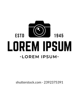 Camera logo vector icon illustration hipster vintage retro isolated on white background
