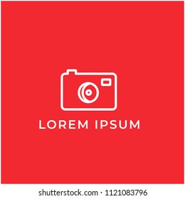 camera logo vector line art outline logo vector monoline