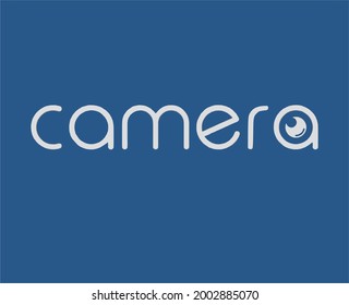 Logo de la cámara y escritura de estilo moderno 