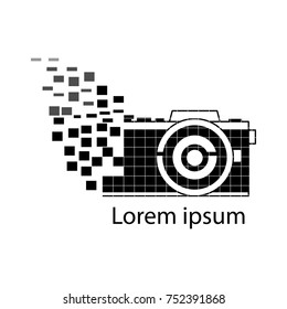 camera logo,pixel art design,vector illustrations