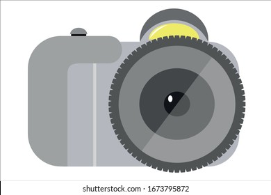 Camera Logo.Vector cartoon illustration isolated on white background.