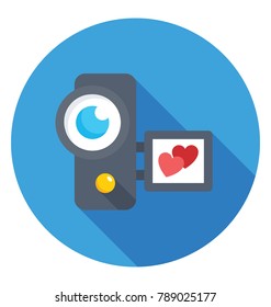 
Camera Love Flat Colored Icon

