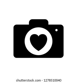 camera, love, heart icon vector template