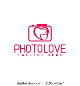 Camera Love Heart Logo Template
