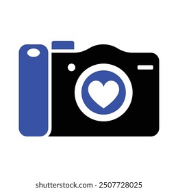 Camera Love Icon, Vector Graphics