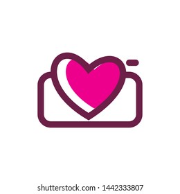 camera love line logo design