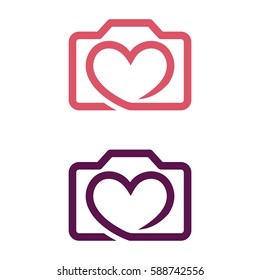 Camera Love vector Logo Template Illustration Design Illustration Design. Vector EPS 10.