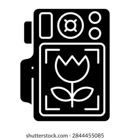 Camera Macro Mode Glyph Icon Vector