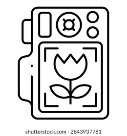 Camera Macro Mode Line Icon Vector