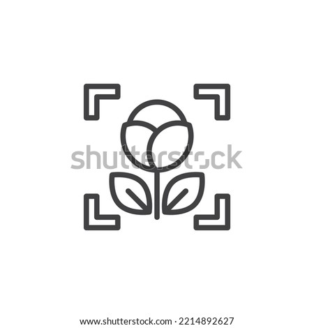 Camera macro mode line icon. linear style sign for mobile concept and web design. Close-up shot function outline vector icon. Symbol, logo illustration. Vector graphics