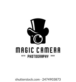 Camera magic logo, photography vector 