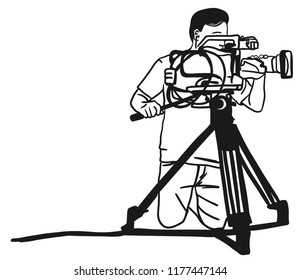 The camera man is taking a video footage.