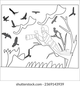 Arte de la línea del vector de cámara