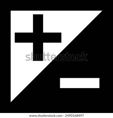Camera Manual Mode, Exposure Compensation flat black vector icon.