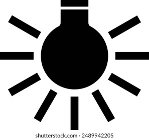 Camera Manual Mode, Incandescent flat black vector icon.