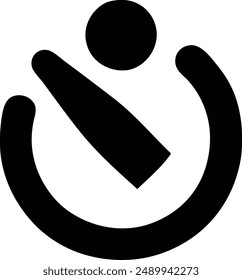 Camera Manual Mode, Self Timer flat black vector icon.