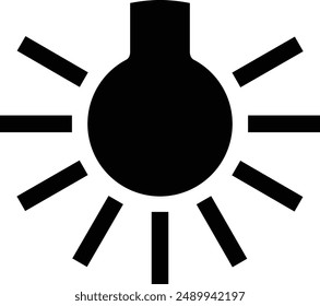 Camera Manual Mode, Tungsten Light flat black vector icon.