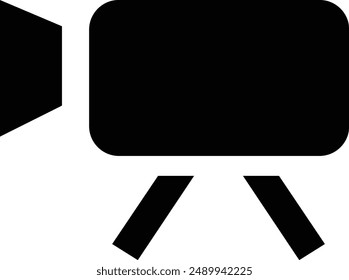 Camera Manual Mode, Video Shooting flat black vector icon.